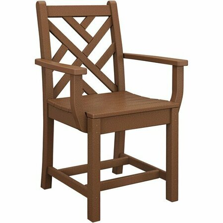 POLYWOOD CDD200TE Chippendale Teak Dining Arm Chair 633CDD200TE